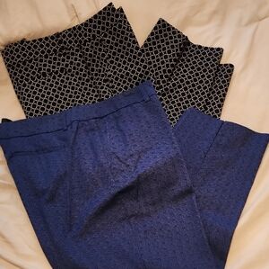 2 Stylish Hilary Radley Blue and Black Patterned Pants, Sz 16